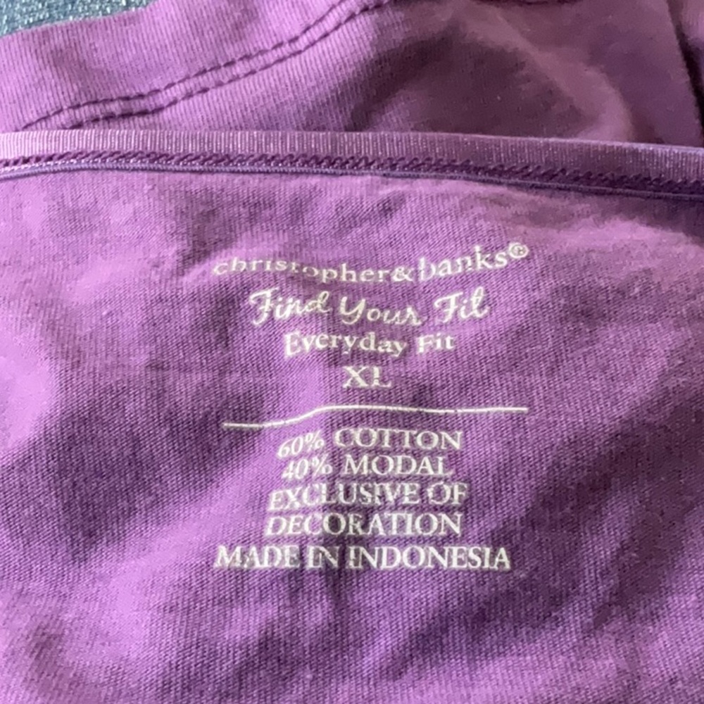 ColdWater Creek Sheer XL(18) Tunic Top W/XL Purple Tank Top - Picture 9 of 11